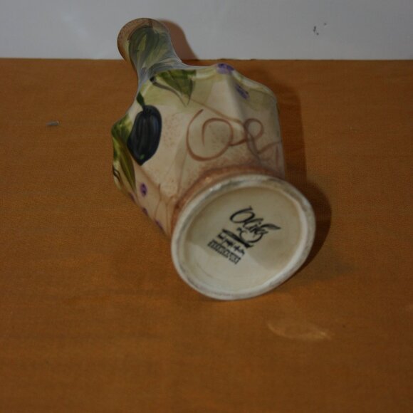 Tabletops Unlimited Olives Handpainted Collection 9" Vase R-742 - Picture 4 of 6